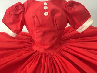 Vintage Madame Alexander Cissy Doll ❤ Red Cotton Day Dress TLC 2