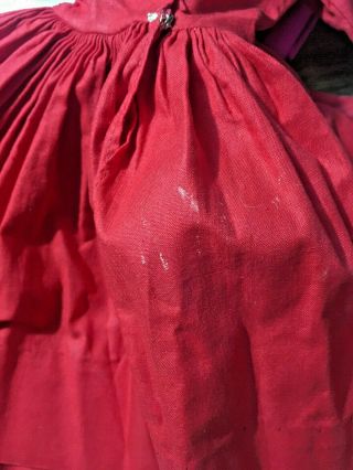 Vintage Madame Alexander Cissy Doll ❤ Red Cotton Day Dress TLC 3