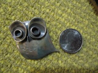 Rare Fhb Frances Holmes Boothby Sterling Silver Owl Pin 2