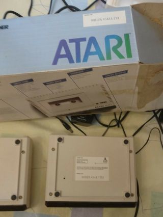 Two Vintage Atari 1010 Cassette Tape Recorder Box Cables Power Supply 3