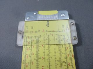 VINTAGE PICKETT ALL METAL SLIDE RULE 6” YELLOW RULER TOOL Model N 3P - ES 3