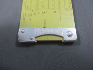 VINTAGE PICKETT ALL METAL SLIDE RULE 6” YELLOW RULER TOOL Model N 3P - ES 4