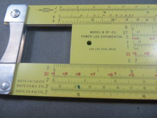 VINTAGE PICKETT ALL METAL SLIDE RULE 6” YELLOW RULER TOOL Model N 3P - ES 6