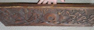 vintage palau wood carved storyboard of giant yap money stone.  pacific islands 5