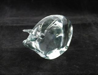 Vintage Blenko Hand Blown Glass Paperweight 76pg Pig Shepherd Design