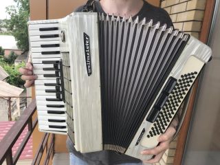 Rare Accordion Piano Weltmeister Stella White Made Germany Accordeon Acordeon