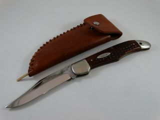 Vintage Case Xx 6165sab Large Folding Hunter Knife With Sheath 1940 - 1964