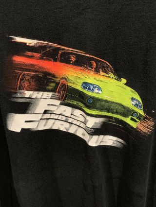 Vintage Fast And The Furious T - shirt Paul Walker Supra Very Rare Sz XL 2