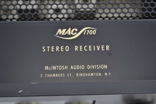 McIntosh MAC 1700 Stereo Receiver - Vintage Classic Audiophile 5