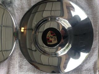 Porsche 356b Chrome Hub Cap W/ Painted Center Cap