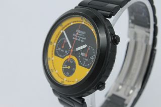 VINTAGE 1985 Seiko Sports 100 7A38 - 7140 Black PVD Mens Quartz Chronograph Watch 3
