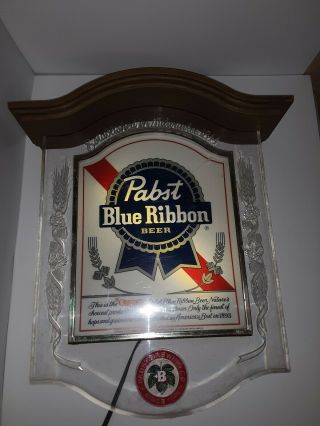 Vintage Pabst Blue Ribbon Cristal Heritage,  Lighted Beer Sign