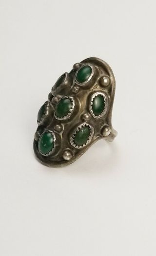 Vintage signed L Henderson sterling silver and turquoise ring,  size 10 - 10.  25 3