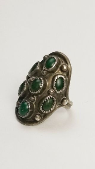 Vintage signed L Henderson sterling silver and turquoise ring,  size 10 - 10.  25 4