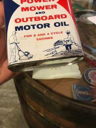 Vintage Duble - Lube Outboard Motor Oil Can Great Graphics Rare Flat Quart 2