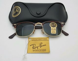 Vintage B&l Ray Ban Bausch & Lomb G15 Gray Tortoise Clubmaster W0366 W/case