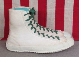 Vintage 1950s Roderick Pro Canvas High Top Basketball Sneakers Gym Shoes Sz 9.  5 2