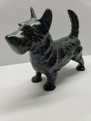 Rare Hubley Cast Iron Large Scottie Dog Terrier Doorstop Vtg Statue Old