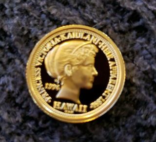 Very Rare 1994 - 1/4 Oz Hawaiian Princess Kaiulani Proof.  999 Gold Coin.  Rhm