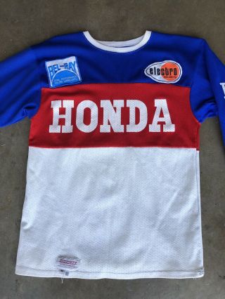 TRUE VINTAGE 70 ' s Honda Motocross Jersey HONDALINE Marty Smith VTG MX Dirt Bike 4