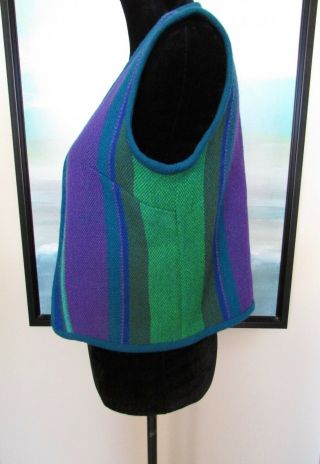 VTG 60 ' s Alice Kagawa PARROTT Santa Fe Hand Woven Fiber Art Vest Sz S 4