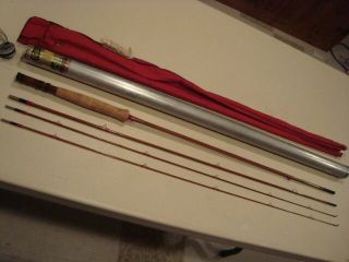 Vintage Heddon Thorobred Bamboo Fly Rod In Tube,  14 - 9 