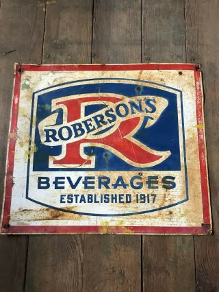 Rare Vintage Roberson’s Beverages Sign Bottle Crate Sun Drop Crush Pepper Pepsi
