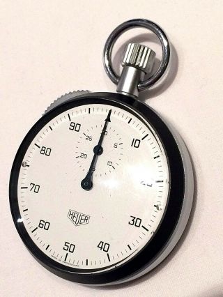 Vintage Early Heuer Motor Rally / Sports Decitimer Mechanical Stopwatch