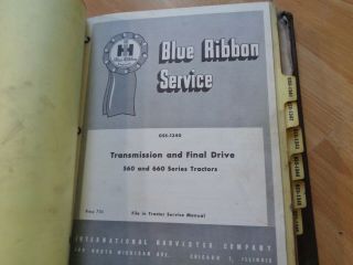 Group 10 vintage IH Blue Ribbon service manuals in binder 706 806 1206 560 660 4