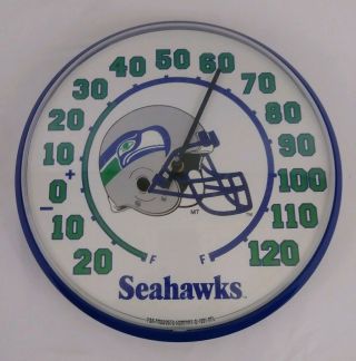Vintage 1991 Seattle Seahawks Nfl Football Team Color Outdoor Thermometer 12.  5 "