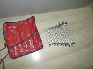 Vintage Proto 7 Piece Combination Flare Nut Wrench Set Sae W/pouch