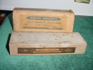 Vintage Norton Abrasives No.  1 Washita Oilstone Sleeve Made In Usa 6 "