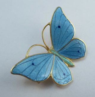 Lovely Vintage Marius Hammer,  Silver Gilt & Enamel Butterfly Brooch