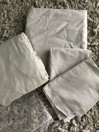 NWT Restoration Hardware Teen Vintage Washed Cotton Sheet Set Full Queen Grey 6