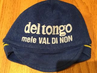 Vintage 80s Team Del Tongo Colnago Wool Winter Hat Beanie By Santini Italy