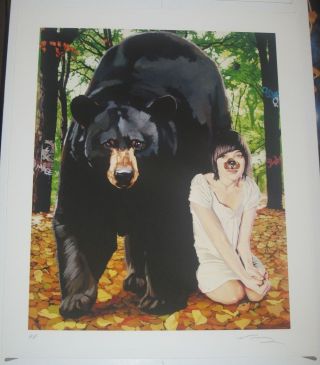 Nate Frizzell To Be As Strong As The Bear Signed A/p Print Obey Luke Chueh Rare