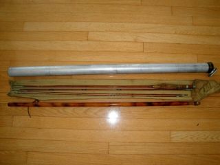 Vintage F.  E.  Thomas Dirigo Trout Bamboo Fly Rod 3 Sections/2 Tips