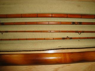 Vintage F.  E.  Thomas Dirigo Trout Bamboo Fly Rod 3 Sections/2 Tips 2