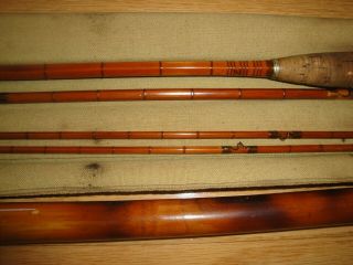 Vintage F.  E.  Thomas Dirigo Trout Bamboo Fly Rod 3 Sections/2 Tips 3