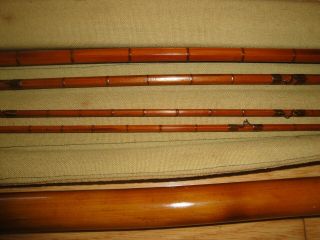 Vintage F.  E.  Thomas Dirigo Trout Bamboo Fly Rod 3 Sections/2 Tips 4