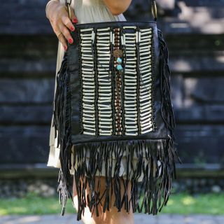 Leather Bag Native American Style Bohemian Vintage Handbag Purse Bags