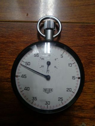 Vintage - Perfectly Swiss Made Heuer 7 Jewels Mechanical Wind Up Stopwatch