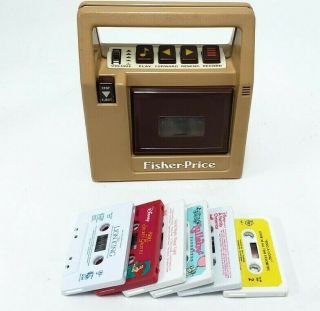 Vtg Fisher Price 826 Brown Portable Cassette Tape Recorder Player 1980