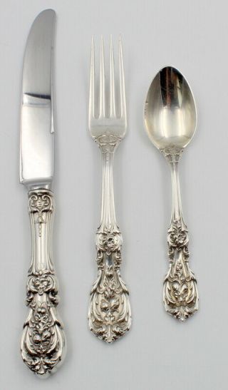 3 Piece Place Setting Reed & Barton Sterling Silver Francis I Old Mark - Nr 5742