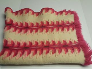 Vintage Throw/baby Blanket Aztec Design Heavy Soft Wool 40 " X50 " Estate Find