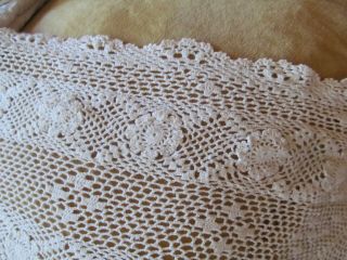 Vintage Hand Crochet Lace Shabby Chic LONG Rod Pocket Curtain Panels Drapes 117 