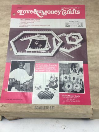 Love & Money Crafts Hexagon Lap Weaving Kit Loom John Alan W/ Box Vintage