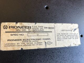 Vintage Pioneer TP - 900 8 Track Car Stereo With Mounting Bracket 9