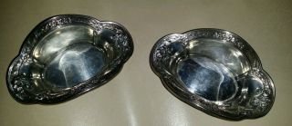 2 - International Sterling Silver Nut Or Candy Dishes Elegant Repousse Design