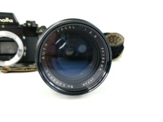 Vintage Minolta XE - 7 SLR 35mm Camera with 135mm Lens Phoenix Flash Strap XE 7 5